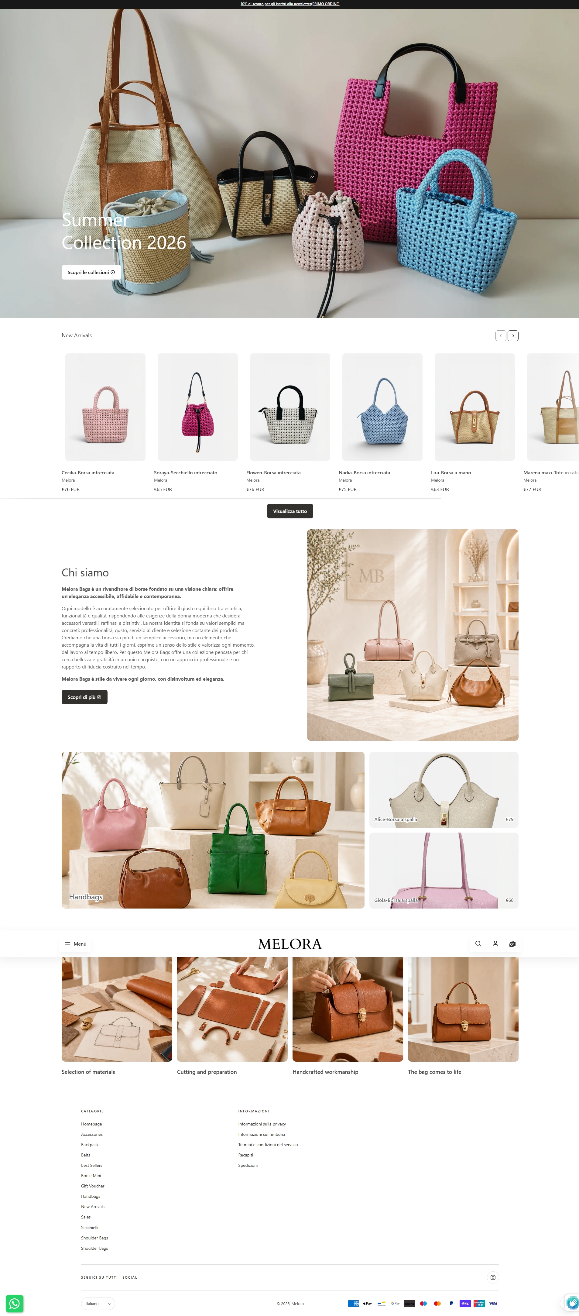 Anteprima sito melorabags.com